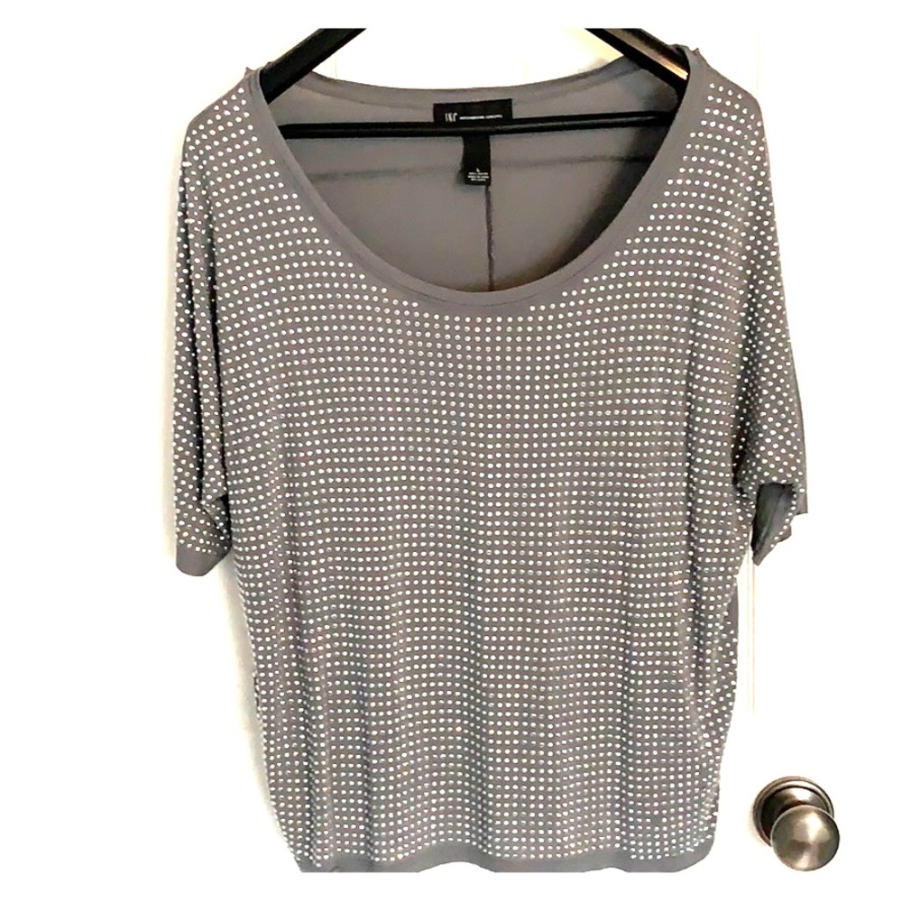 INC Silver Studded Gray Blouse